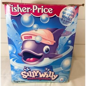 Vintage Fisher Price Silly Willy Bubblin' Whale Sprinkler w/ Box & Instructions